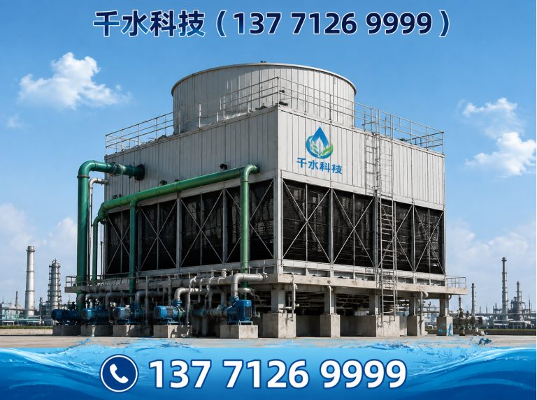 天长市方形玻璃钢冷却塔展示图
